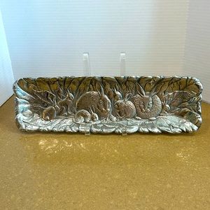 VTG Arthur Court Polished Aluminum Bunnies Serving Tray Easter